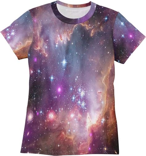 womens t shirts nebula galaxy star space short sleeve tee shirts crew neck casual top tshirt big