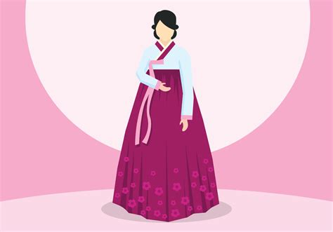 Lady In Hanbok Illustration 236642 Vector Art At Vecteezy