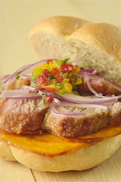 Pan Con Chicharrón Pork Potato Sandwich Peruvian Style