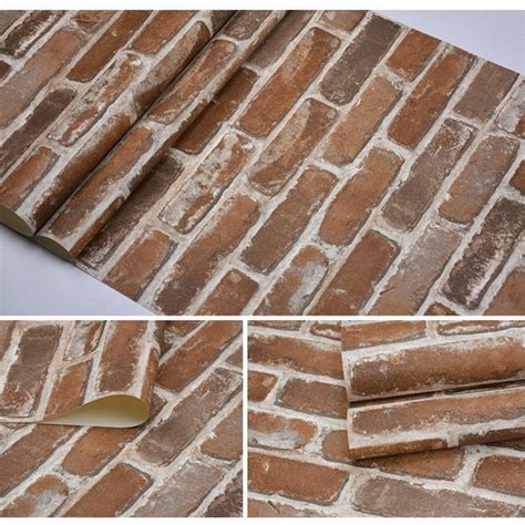 Flat Faux Brick Stone Wallpaper Roll 3d Effect Blocks Vintage Home