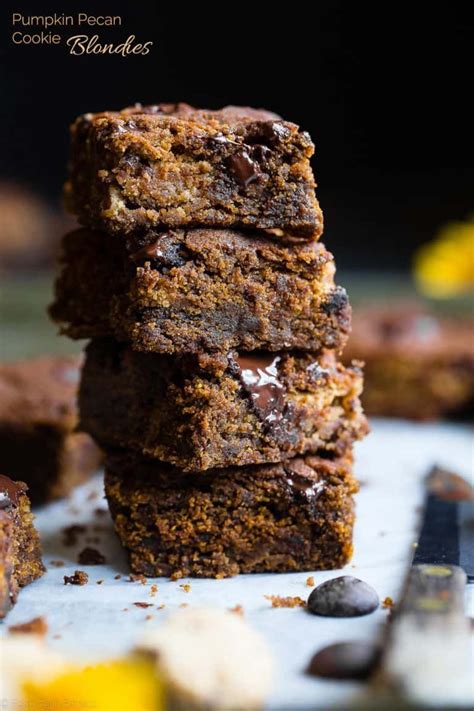 Cookie Stuffed Pumpkin Blondies Cookies Are Baked Right Inside These