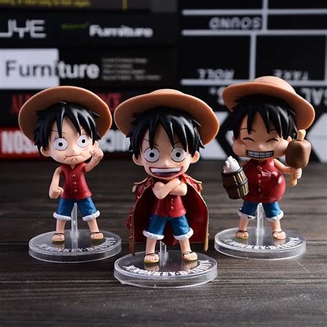 12cm One Piece Luffy 3pcsset Pvc Pcs Action Figure Collection Model