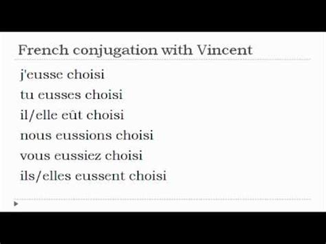 French Verb Conjugation Choisir Youtube