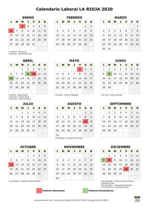 Calendario Laboral La Rioja 2020 Calendario Provincias De Andalucia