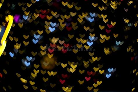 Colorful Abstract Bokeh And Blur Heart Shape Love Valentine Night Light