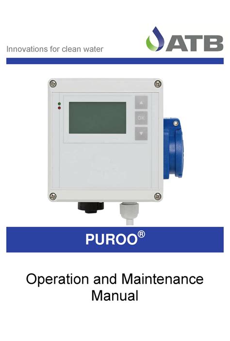 Atb Puroo Water Filtration System Operation And Maintenance Manual
