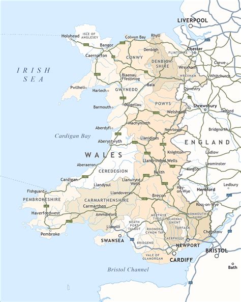 Political Map Of Wales Royalty Free Editable Vector Map Maproom