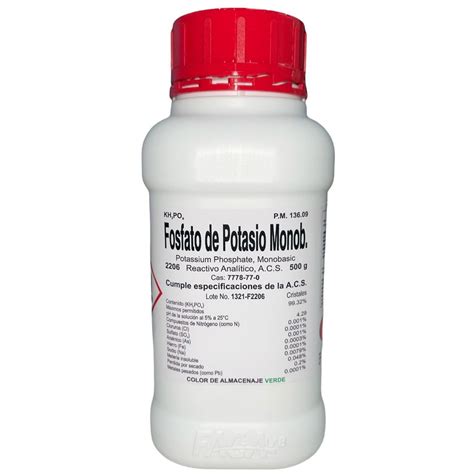 Fosfato De Potasio Monobasico R A De 500 G Fagalab
