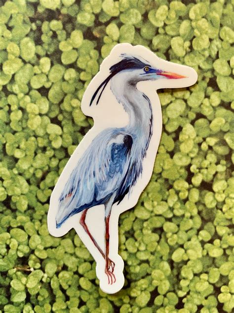3x1 Vinyl Die Cut Waterproof Blue Heron Sticker Bird Etsy