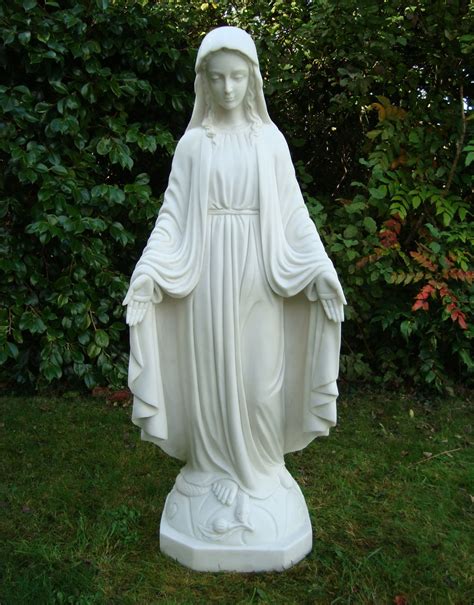 Virgin Mary 85cm Marble Resin Garden Statue