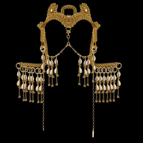 Jas Modular Headpiece System Wface Chain And Cowrie Shell Tassels In G