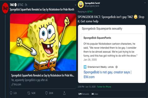 Tmz Wrongfully Reports That Spongebob Is Gay After Nickelodeon Makes A