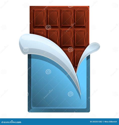 Open Chocolate Bar Icon Cartoon Style Stock Vector Illustration Of
