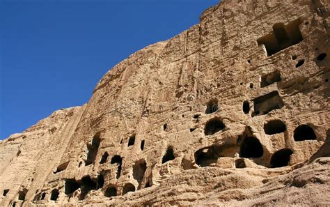 Caves In The Cliffs Near Bamiyan Afghanistan Stock Image Image Of