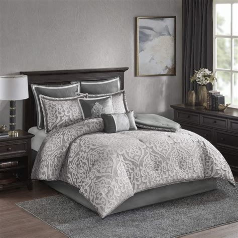 Madison Park Odette Piece Jacquard Bedding Comforter Set With Damask