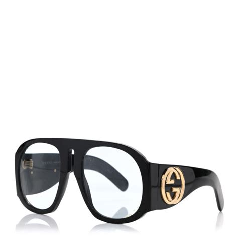 gucci oversized aviator sunglasses gg0152s black 898009 fashionphile