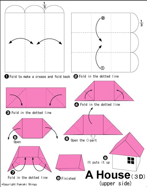 House 3d Easy Origami Instructions For Kids