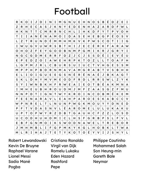Daily Wordsearches Olivers Word Search For Famous Footballers Word