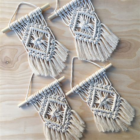 Mini Macrame colgante | Etsy | Macrame patterns, Mini macrame, Mini