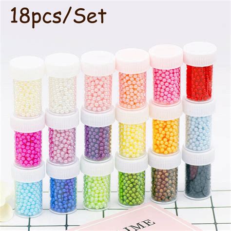 18pcsset Color Clay Slime Charm Supplies Plastic Decoration Balls