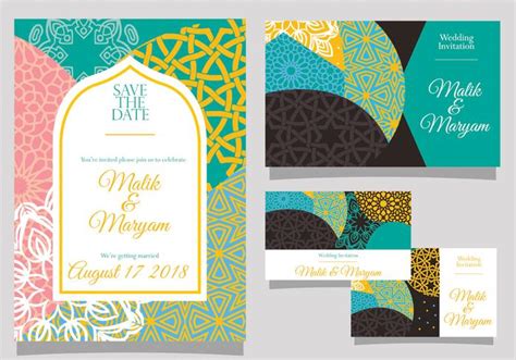 Invite the people who matter to you in style to celebrate your big day with you. Wedding Invitation with Islamic Style Vector 228428 ...