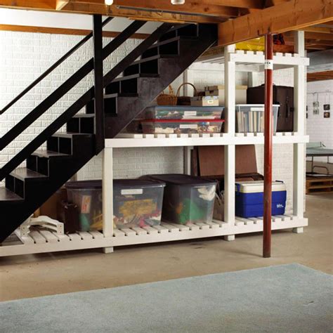 Kinzel 76″ h x 48″ w shelving unit of course, if you want to simplify and speed up the process, buying some shelves for your basement is always an option. Basement Shelving Ideas - HomesFeed