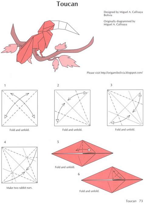 Welcome To Dover Publications Origami Diagrams Origami Toucan
