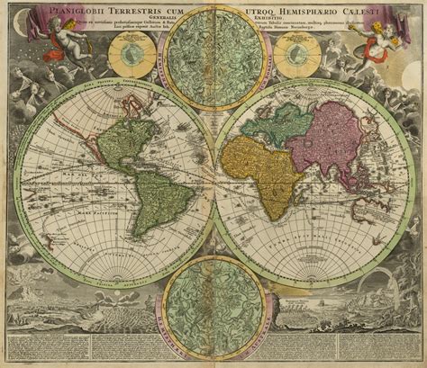 World Map From The German Geographer And Cartographer Johann Baptist