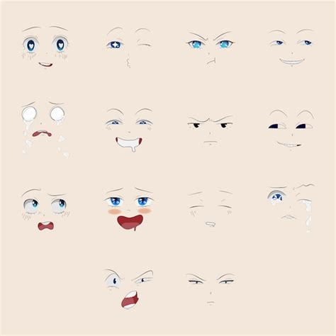 Premium Vector Emotions For Anime Style