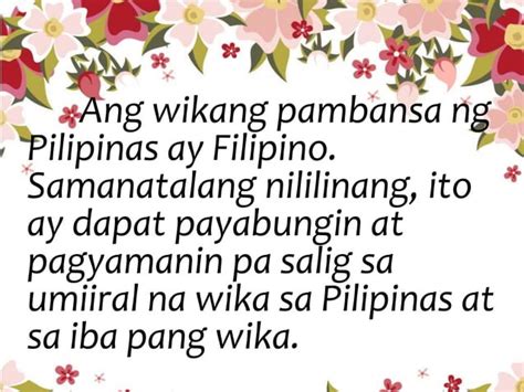 Ang Wikang Pambansa Ng Pilipinas Ay Tagalog Na Ibinatay Sa Cebuano Images
