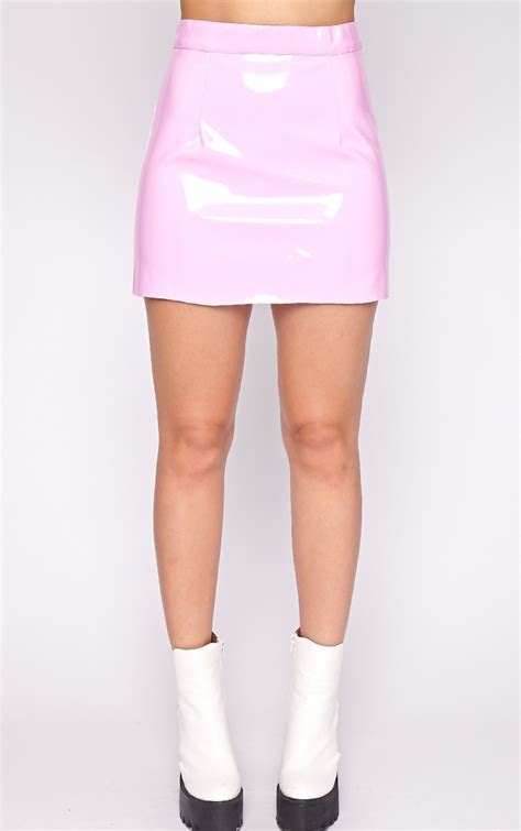 Daphne Pink Pvc Mini Skirt Mini Skirts Prettylittlething