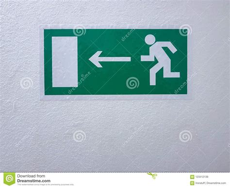 Exit Sign On The Wall Stock Image Image Of Green White 123412139