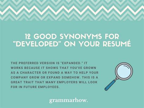 12 Good Synonyms For Developed On Your Resumé 2022