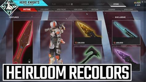 Apex Legends New Heirlooms And Recolors Explained