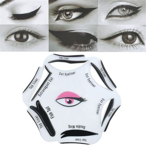 6 In 1 Beauty Cat Eyeliner Smoky Eye Stencil Models Template Shaper