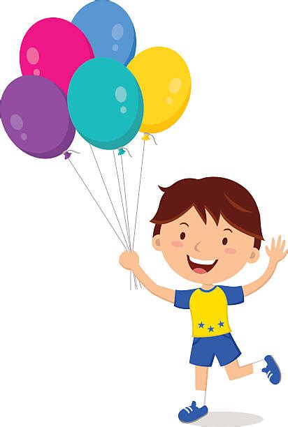 Boy Holding A Green Balloon Illustrations Royalty Free Vector Graphics