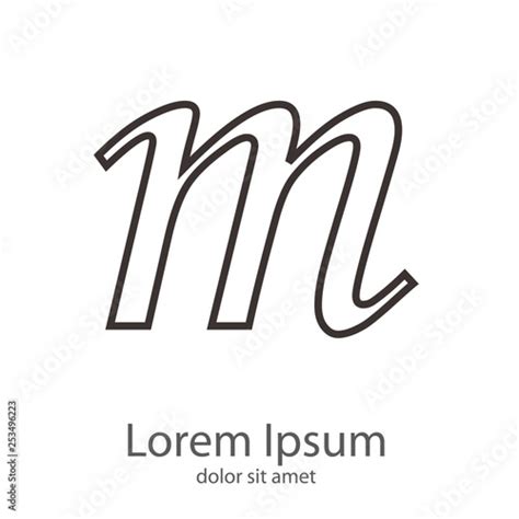 Logotipo Letra M Minúscula Lineal Color Gris Stock Vector Free Nude