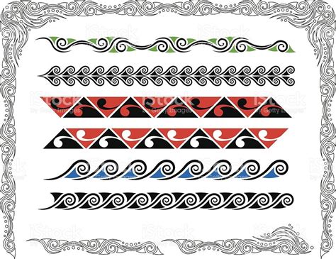 Stylised Maori Koru Borders Royalty Free Stock Vector Art Free Vector