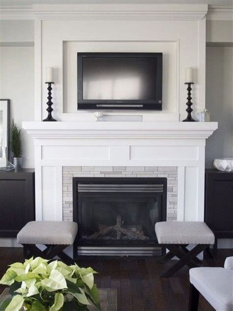 Cozy Fireplace Decor Ideas For White Walls08 Brick