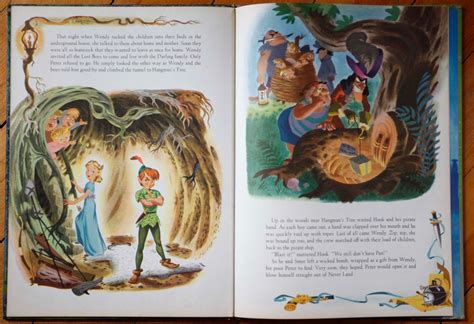 1952 Edition Peter Pan Walt Disney Big Golden Book Vintage Etsy