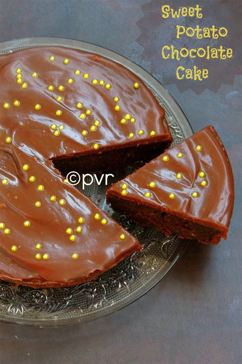 Priyas Versatile Recipes Eggless Sweet Potato Chocolate Cake
