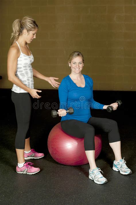 Pregnancy Fitness Instructor Stock Photo Image Of Indoors Girl 52322454