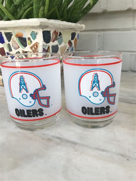 Vintage Houston Oilers Glass Set Of 2 Pair Of Small Etsy Houston