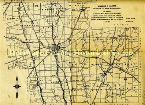 1938 Road Map Delaware County Ohio Delaware County Historical Society