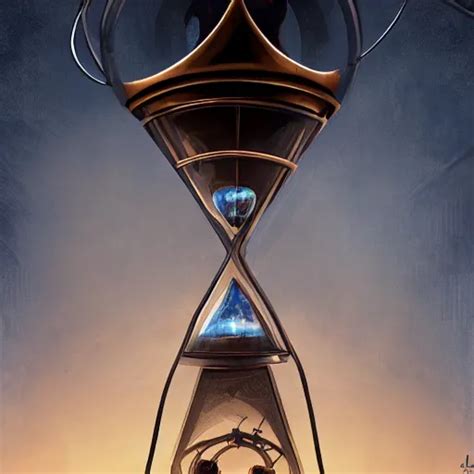 Giant Hourglass Containing Hooded Figure Standing At Stable Diffusion