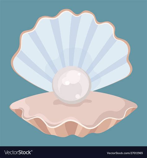 Cartoon Seashell With A Pearl Seashell Royalty Free Vector