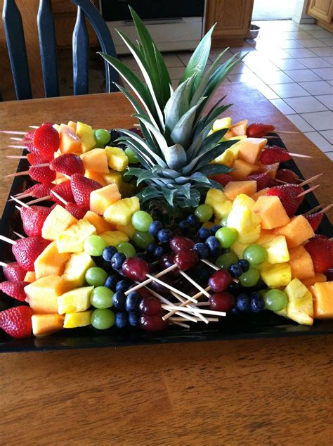 Skewered Fruit Tray Picnic Foods Appetizer Recipes Party Food