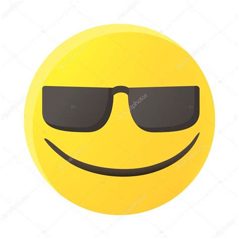 Smiling Emoticon In Sunglasses Icon Cartoon Style — Stock Vector