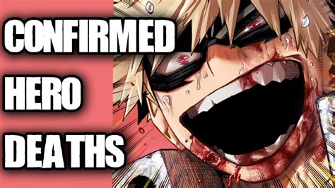 The Confirmed Hero Deaths Revealed My Hero Academia Spoilers Youtube