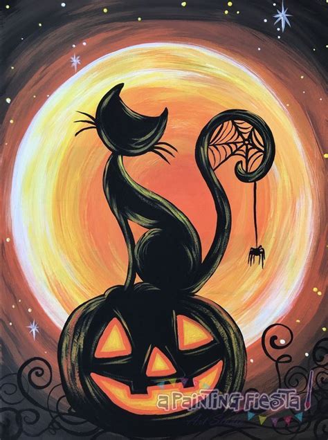 Pin By Marnie Jo Dethrow On Art Halloween Canvas Paintings Halloween